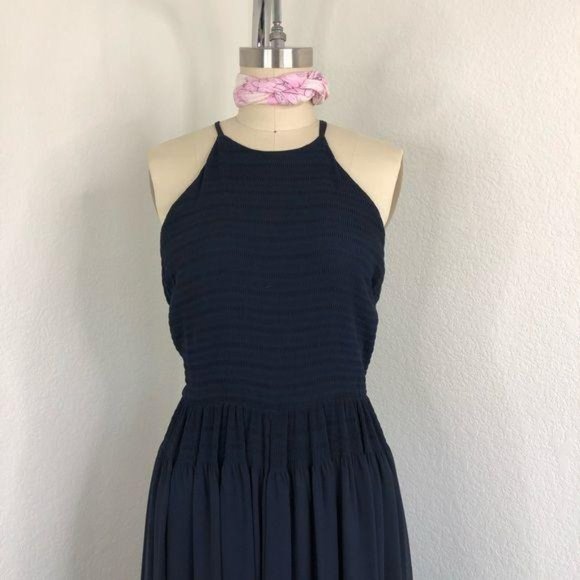 FCUK Spell On You Halter Maxi Dress Smocked Floor - Picture 3 of 9